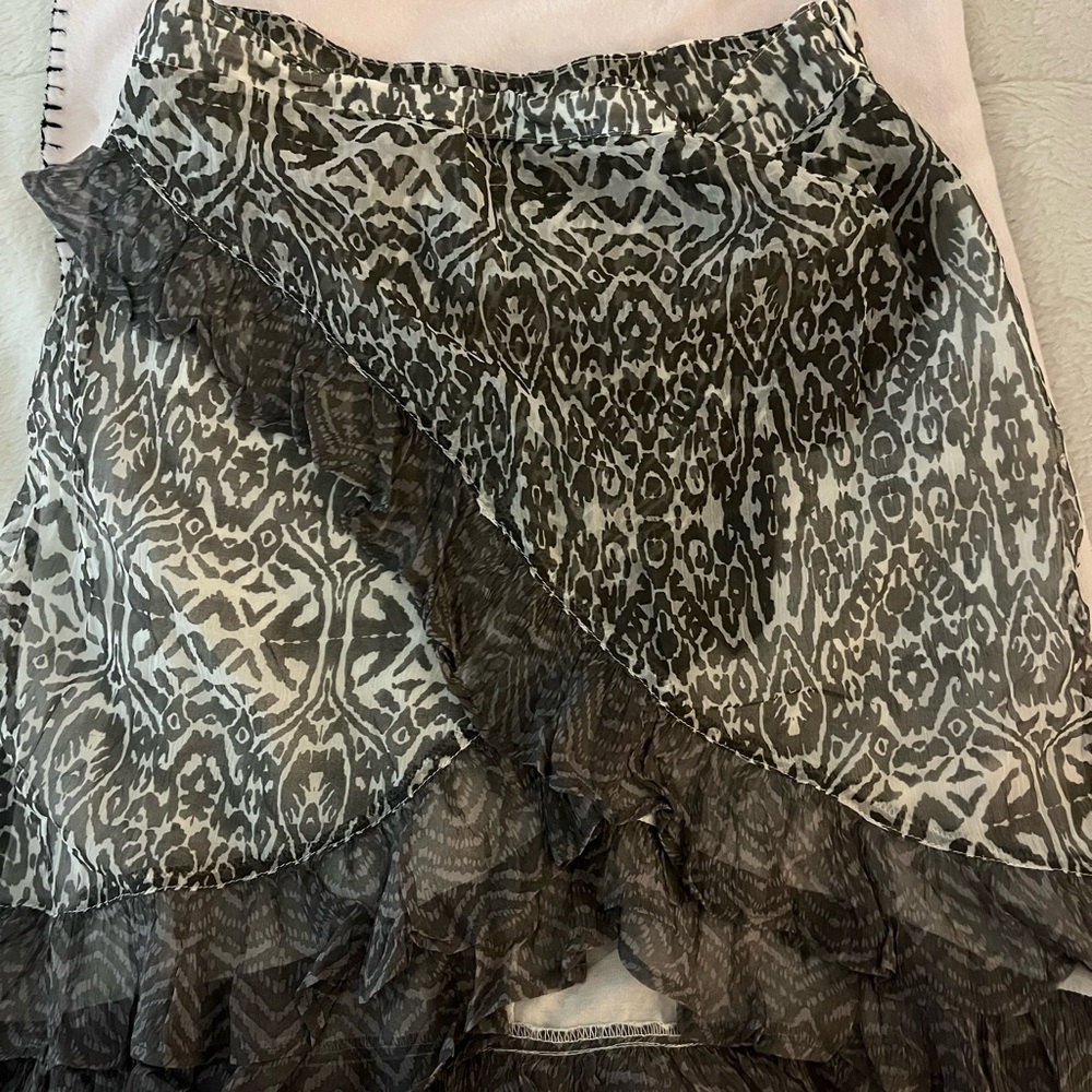 Free People Black and Gray Asymmetrical Skirt